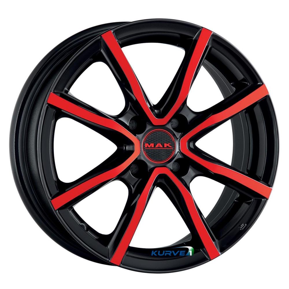 MAK MILANO4 BLACK RED 4X100 ET35 HB72 6.5x16